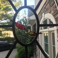 Cardinal Stained Glass Bird Window Ornament