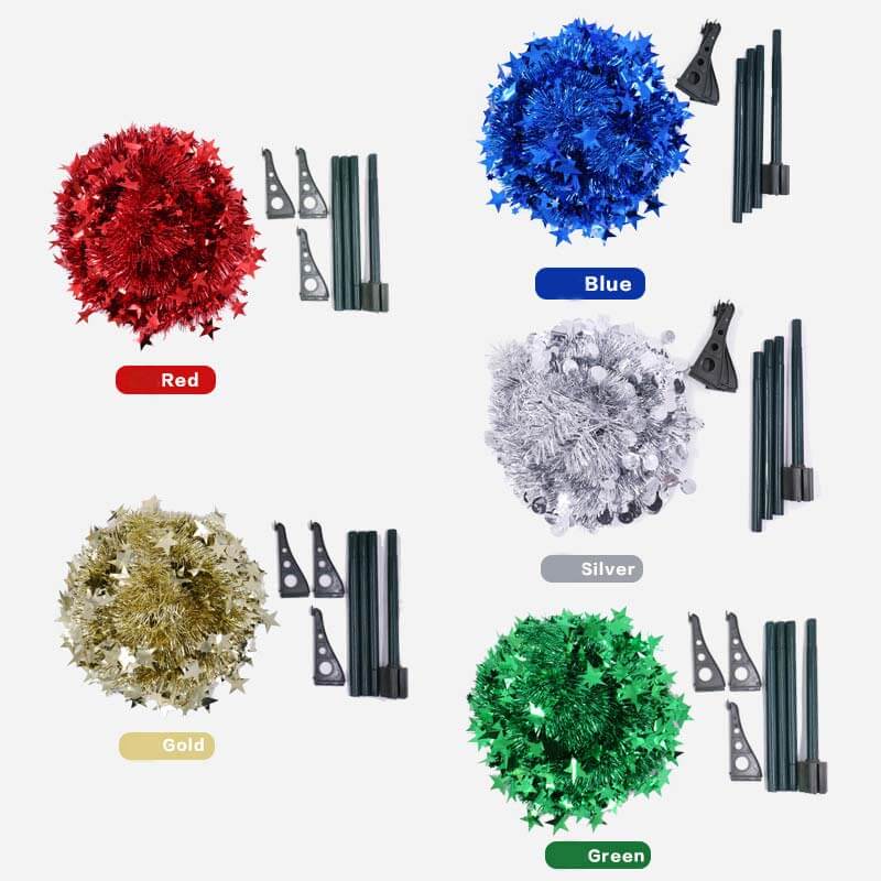 Collapsible Christmas Tree Pop-Up Tinsel Xmas Tree Artificial Christmas Trees for Holiday Xmas Decorations Home Display Office Indoor Decor