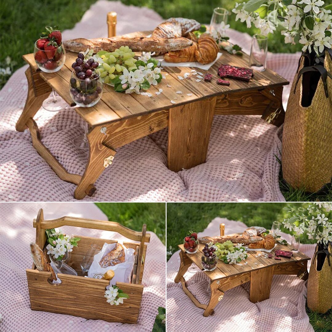 🔥Best gift🔥Folding Picnic Basket Table