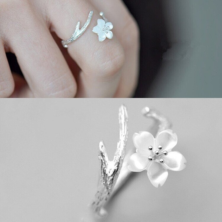 White Cherry Blossom Ring