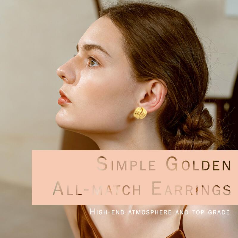 Simple Golden All-match Earrings