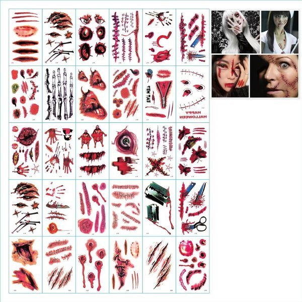 Halloween prank makeup temporary tattoo