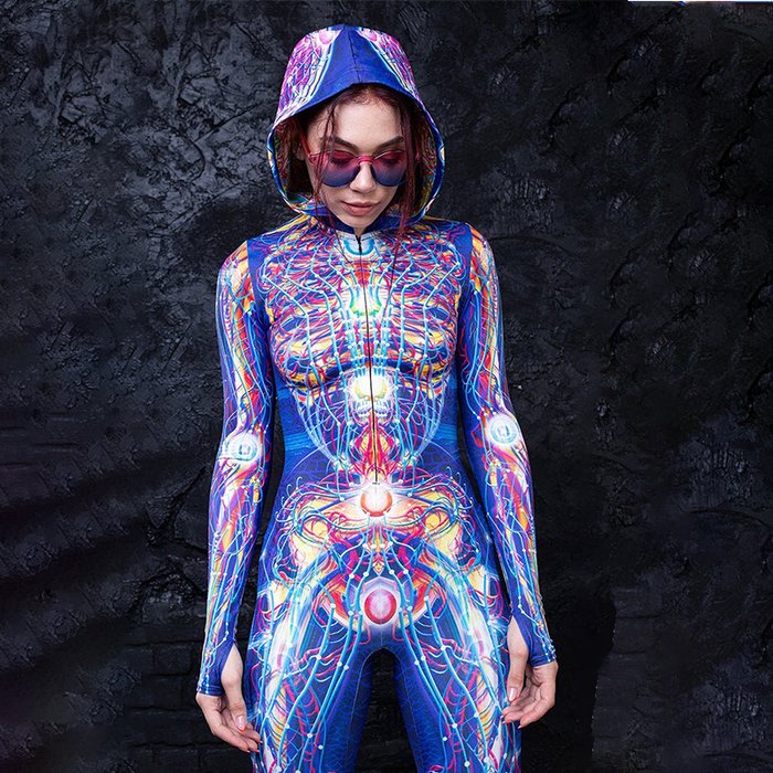 Halloween Print Bionic Inner Cycle One-piece Uniform - 🎃 Halloween Hot Sale 🔥