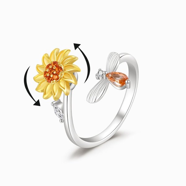 🔥Promotion 50% OFF🎁💕To My Daughter 👧 Sunflower Fidget Ring💕