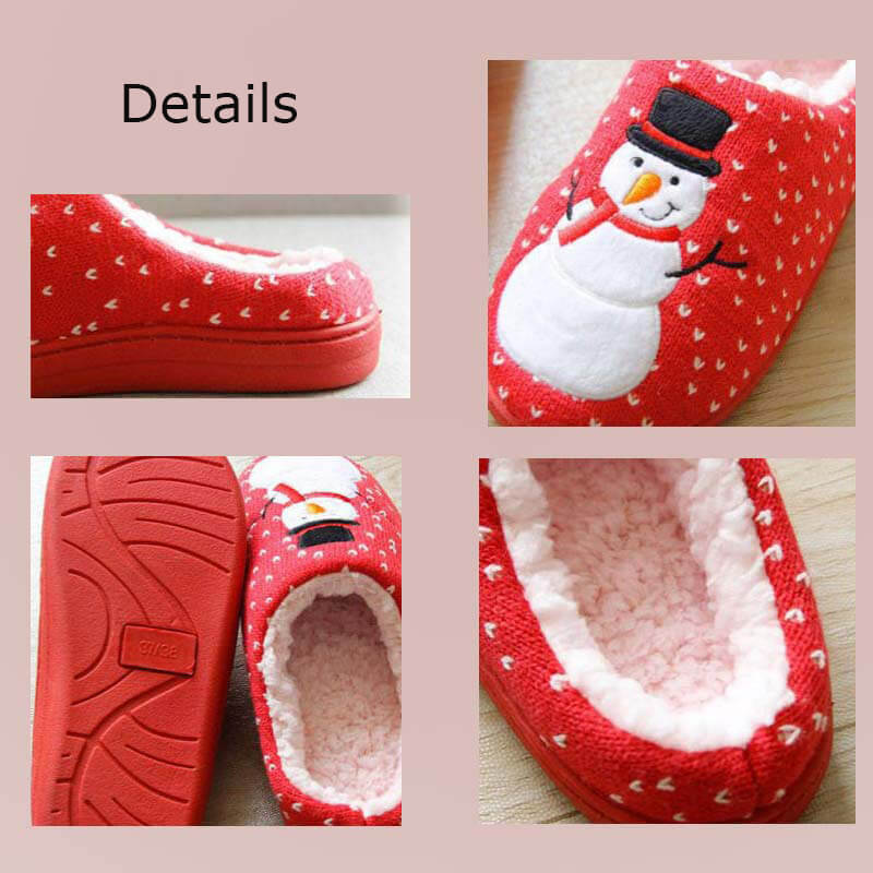 Winter Christmas Snowman Couple Slippers