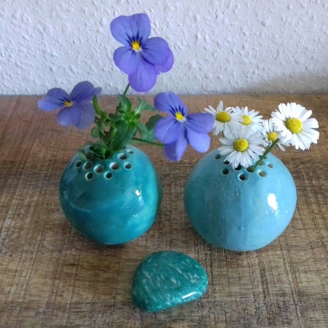 The Best Containers for Flowers Kids Picked for Mom - Ceramic Handmade Vase Flower Stone Table Decor