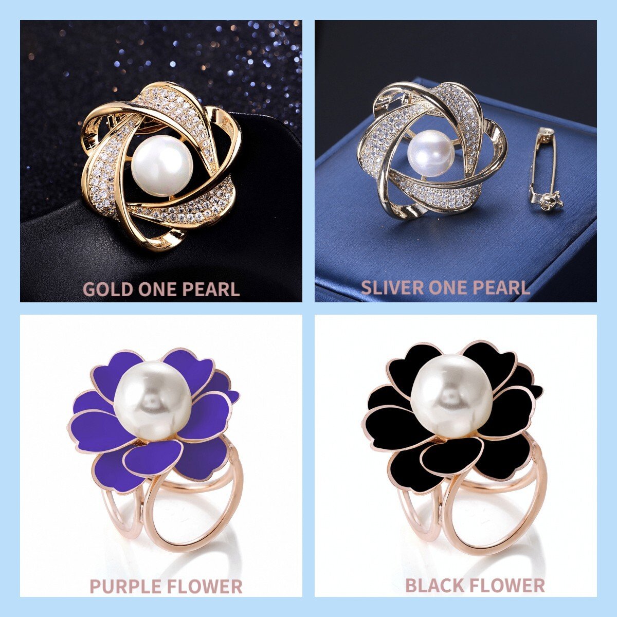 Rhinestone Scarf Ring Buckle Clip