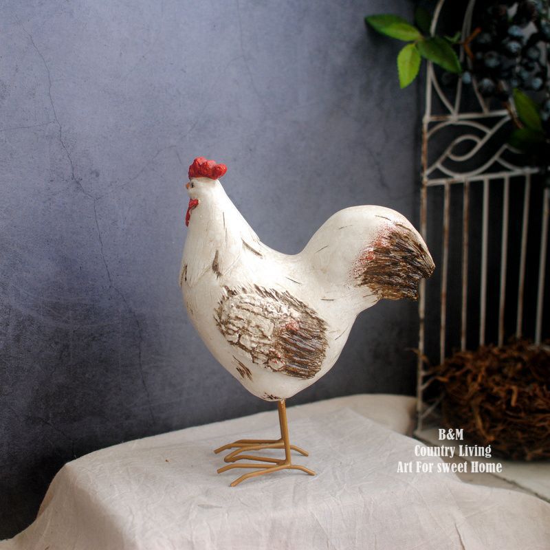 Rural pastoral retro style cockerel home garden garden resin landscaping decoration ornaments