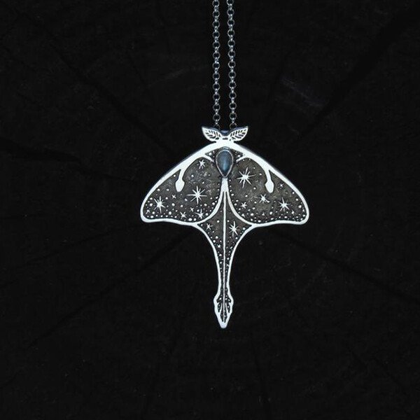 Luna Moth Moonstone Necklace