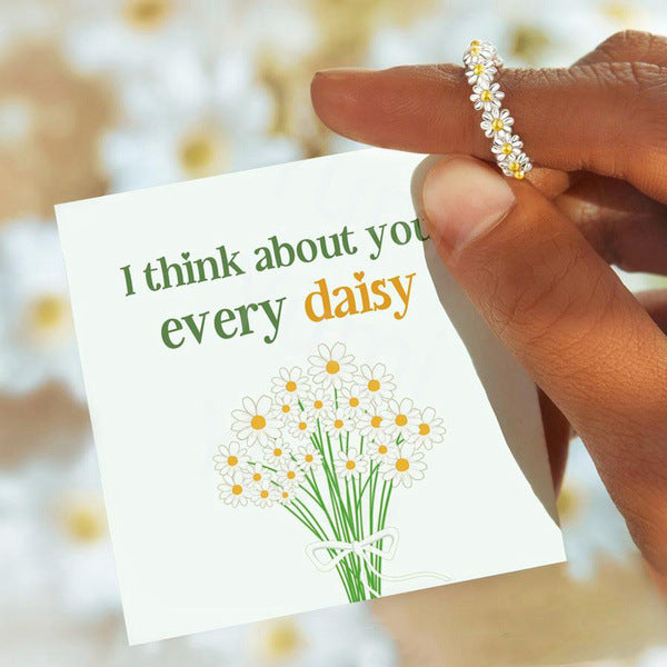 Adjustable Daisy Ring - I Think About You Every Daisy Ring