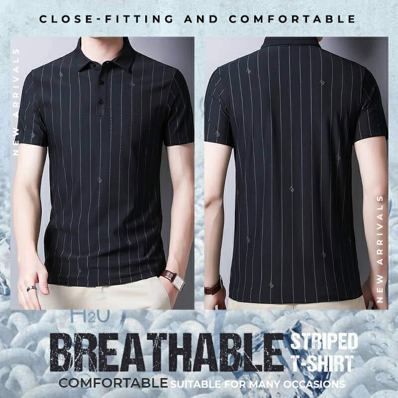 Men's Breathable Striped T-shirt