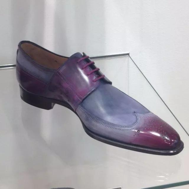 Handmade Leather Two Tone patina purple Oxfords for Men, Custom shoes for me