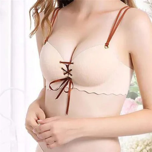 Seamless Drawstring Push Up Bra