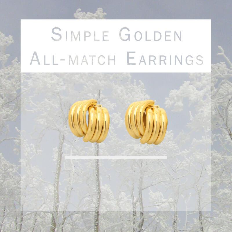 Simple Golden All-match Earrings