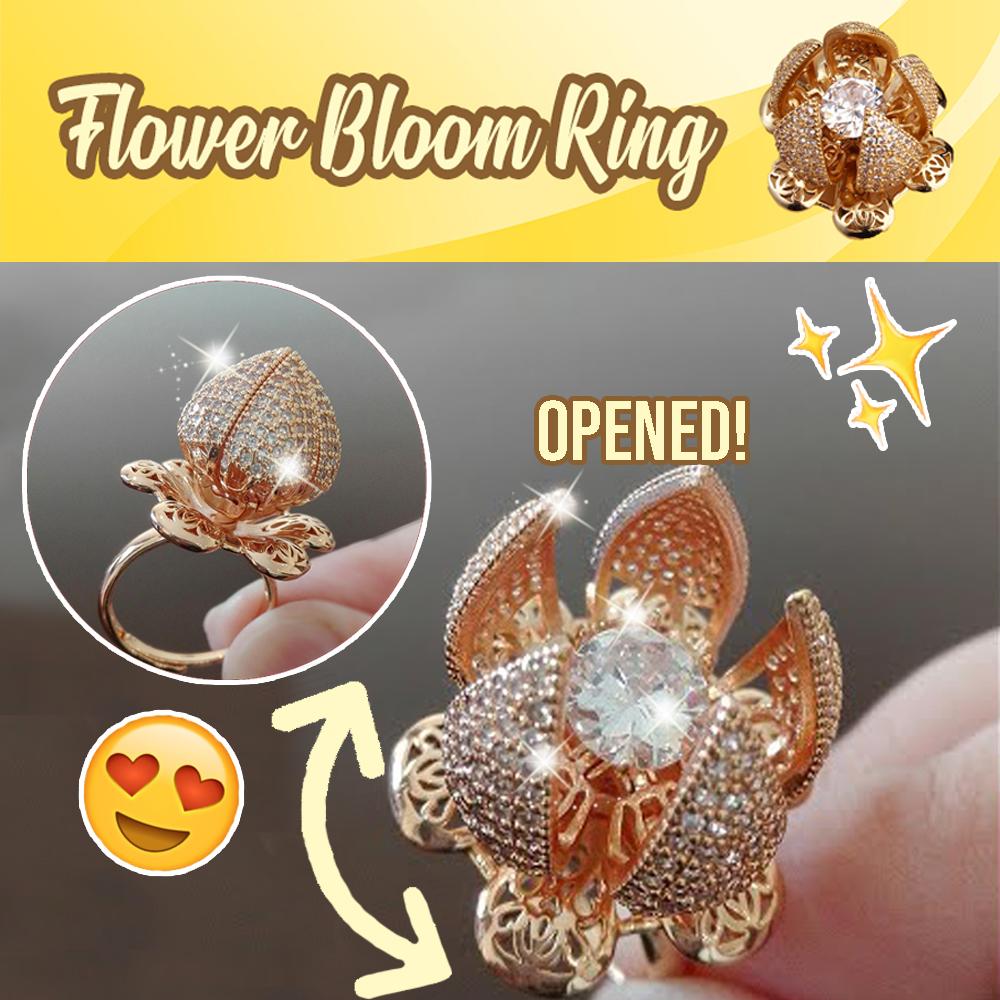 Flower Bloom Ring Jewelry DazzlingBreeze Gold 