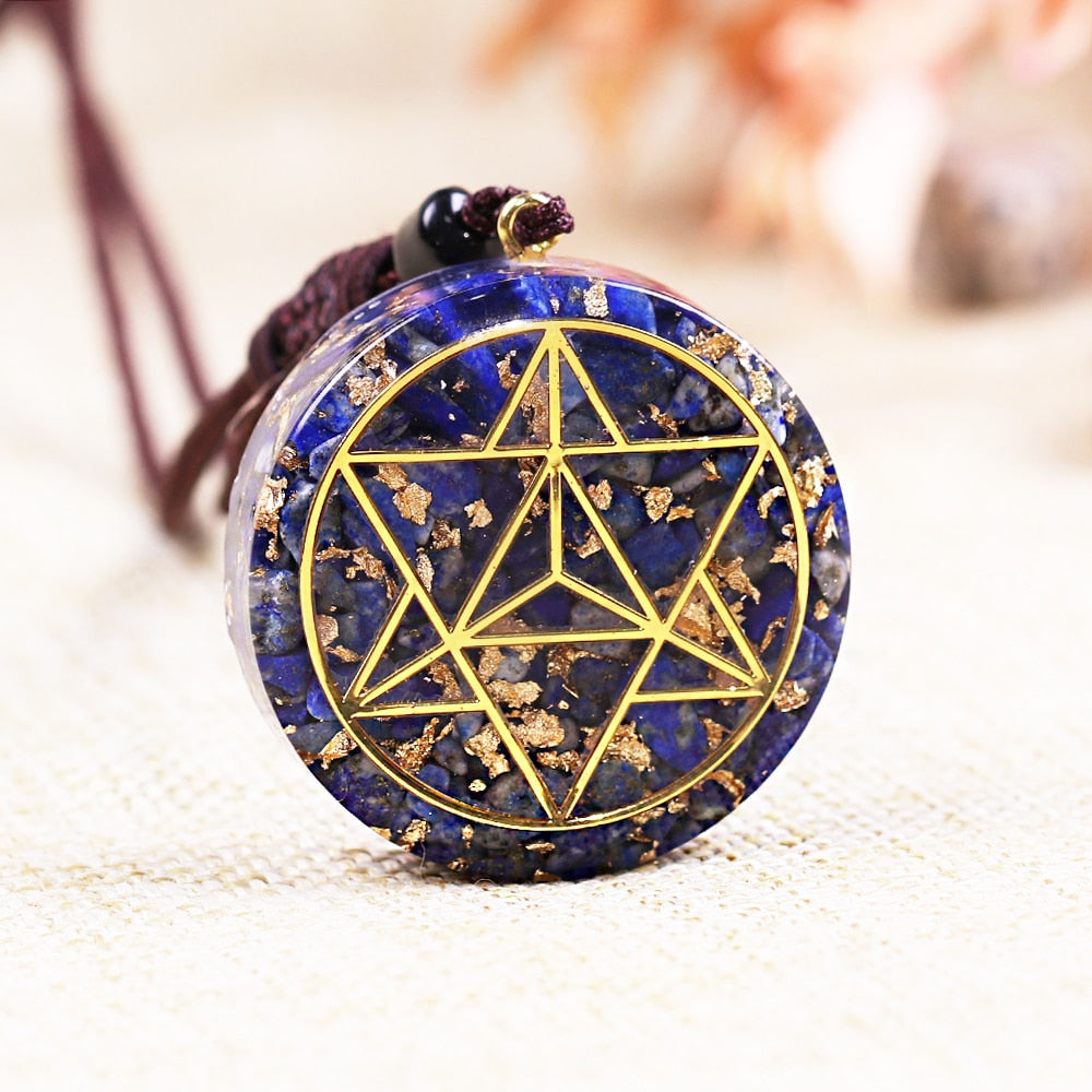 Azure Guardian Lapis Lazuli Orgone Necklace