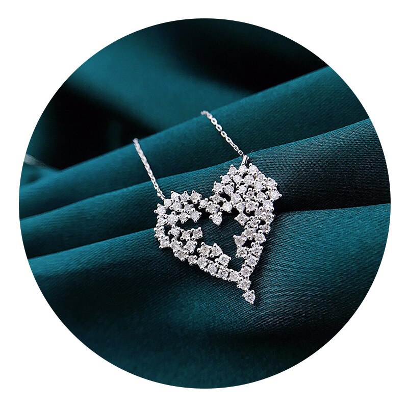 Latest Fashion Geometrical Heart-Shaped Necklace With Micro Pave Zircon - LOW STOCK