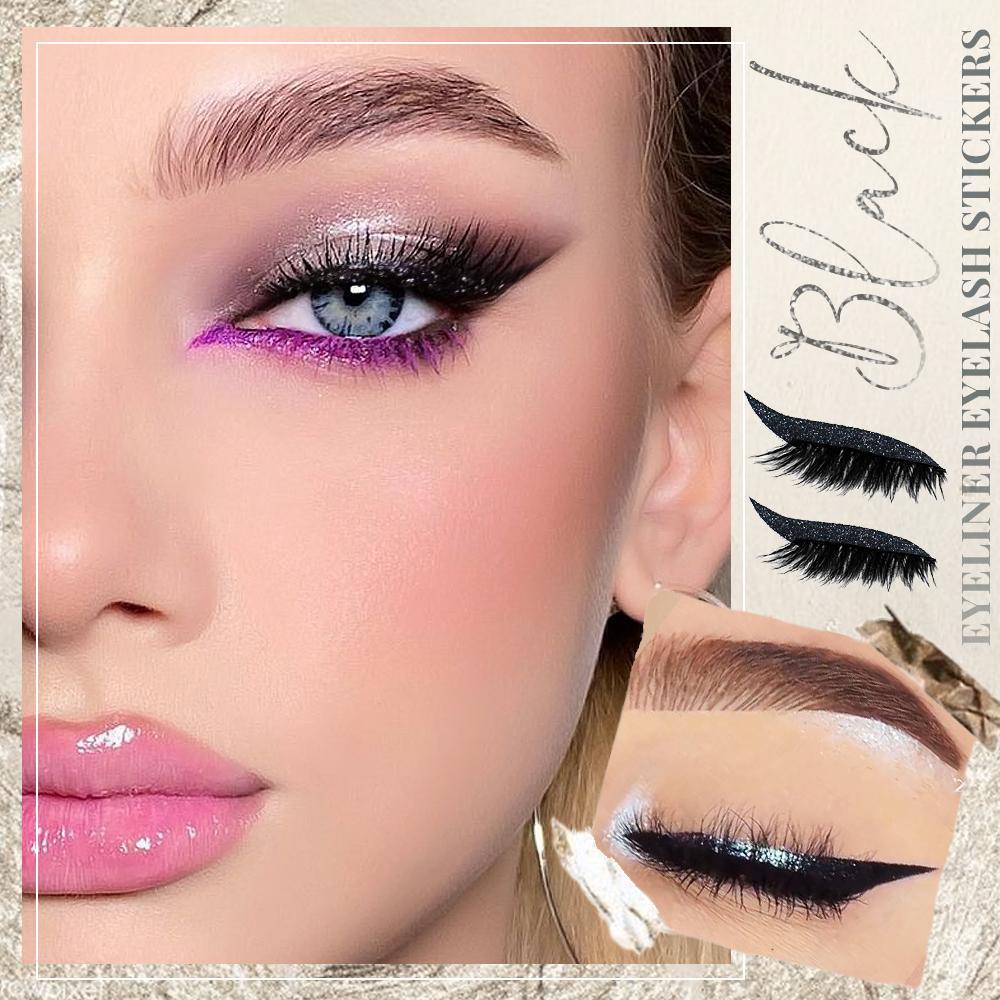 🔥Buy 1 Get 1 free🔥Reusable Eyeliner and Eyelash Stickers with Glitter