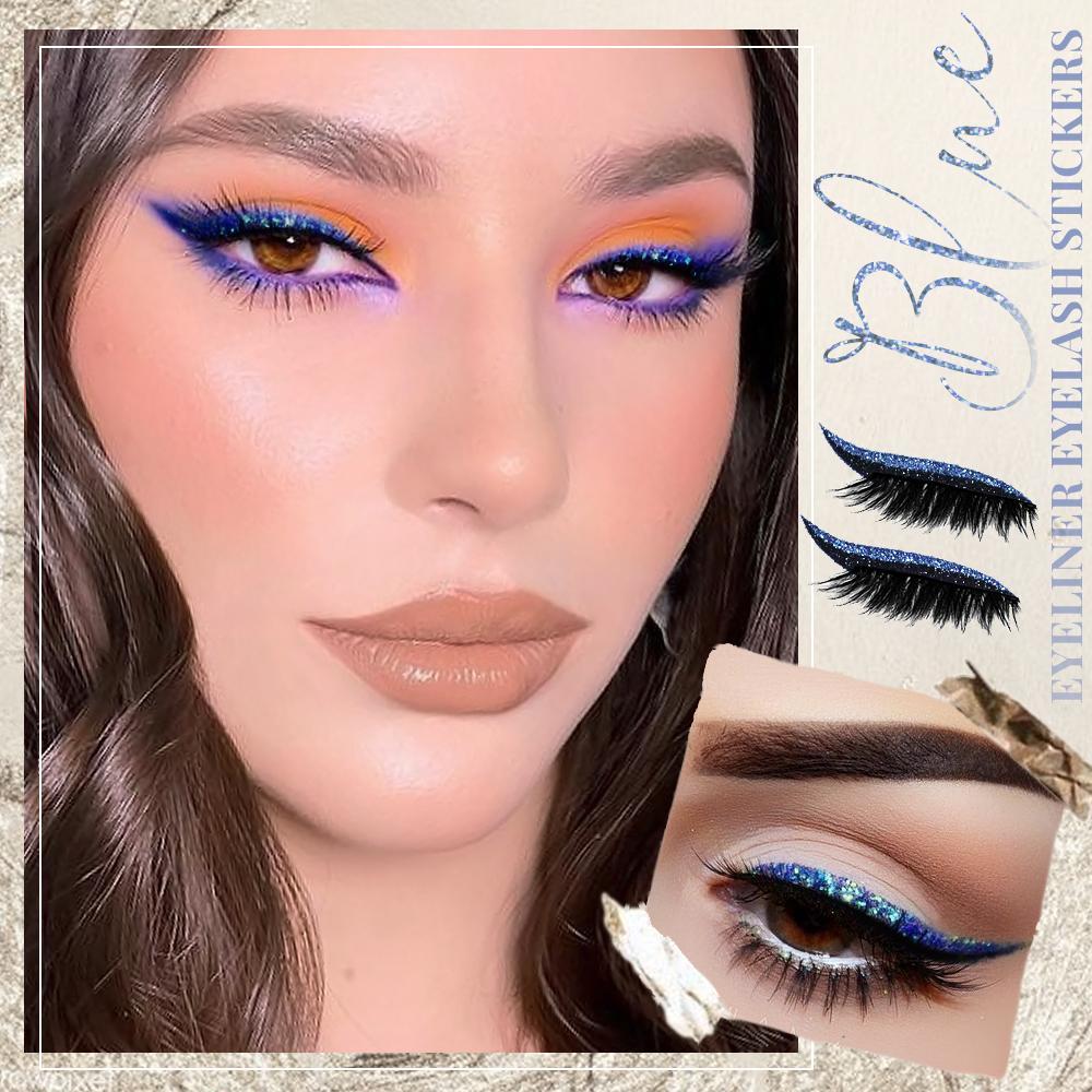 🔥Buy 1 Get 1 free🔥Reusable Eyeliner and Eyelash Stickers with Glitter