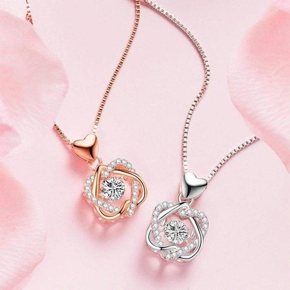 Rose & Necklace Gift Set Jewelry DazzlingBreeze Necklace Only Gold 