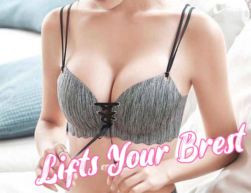 Seamless Drawstring Push Up Bra LuminousUnicorn 