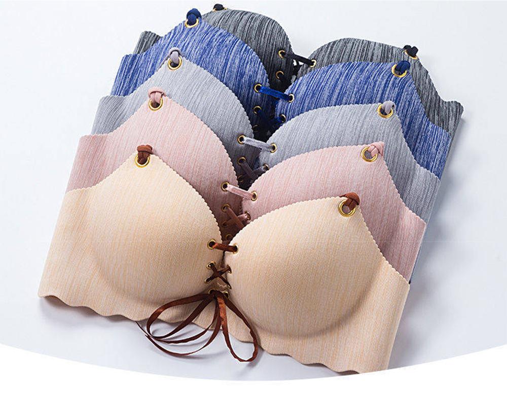 Seamless Drawstring Push Up Bra LuminousUnicorn 