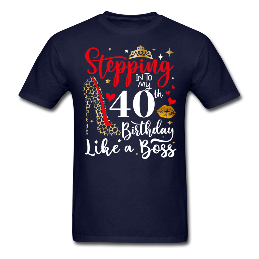 40TH BIRTHDAY BOSS UNISEX SHIRT - navy